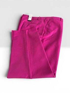 Ann Taylor Cropped Dress Pants in Bright Magenta